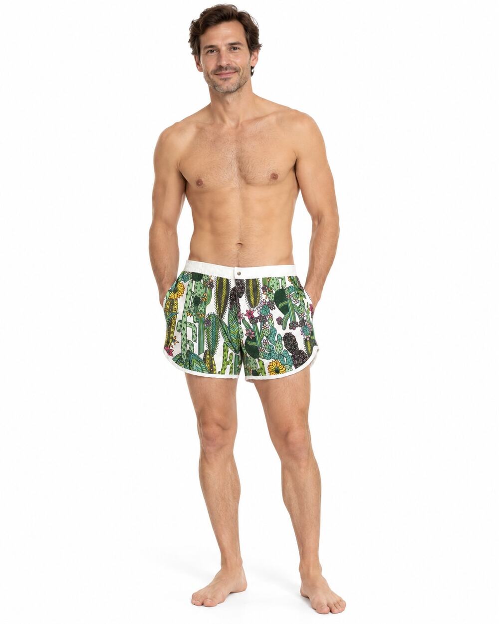 Mr Turk Cactus Print Swim Shorts Men 38 5" Inseam Made in USA